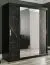 Edler Kleiderschrank mit 10 Fächern Ätna 61, Farbe: Schwarz matt / Schwarzer Marmor - Abmessungen: 200 x 180 x 62 cm (H x B x T), mit genügend Stauraum