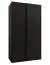 Kleiderschrank / Schiebetürenschrank | 245,5 x 130 x 64 cm | 6 Fächer | 6 Einlegeböden | 2 Schiebetüren | 2 Kleiderstangen | Farbe: Schwarz | Soft-Close
