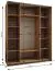 Kleiderschrank / Schiebetürenschrank | 245,5 x 190 x 64 cm | 11 Fächer | 2 Schiebetüren | 2 Kleiderstangen | Soft-Close | Spiegel | Farbe: Eiche Artisan