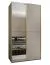 Kleiderschrank / Schiebetürenschrank | Farbe: Kaschmir | Soft-Close | Spiegel | 2 Kleiderstangen | 245,5 x 140 x 64 cm | 2 Schiebetüren | 6 Fächer