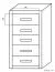 Kommode Vanimo 19, Farbe: Eiche - Abmessungen: 125 x 70 x 42 cm (H x B x T)