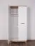 Drehtürenschrank / Kleiderschrank Panduros 01, Farbe: Kiefer Weiß / Eiche Braun - Abmessungen: 185 x 85 x 52 cm (H x B x T)