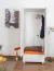 Kleiderschrank | 2 Drehtüren | 2 Schubladen | 1 Fach | mit Kleiderstange | 90 cm breit | Massivholz | Farbe: Weiß Abbildung