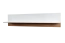 Stabiles modernes Wandregal Safotu 05, Weiß Hochglanz / Walnuss, 32 x 140 x 22 cm, elegantes Hängeregal, zweifarbig, langlebig, gut kombinierbar