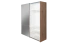 Schiebetürenschrank / Kleiderschrank Gataivai 04, Farbe: Beige Hochglanz / Walnuss - 224 x 182 x 65 cm (H x B x T)