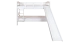 Weißes Hochbett mit Rutsche 80 x 190 cm, Buche Massivholz Weiß lackiert, teilbar in zwei Einzelbetten, "Easy Premium Line" K26/n