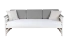 Kinderbett / Jugendbett Hermann 01 inkl. Lattenrost und graue Kissen, Farbe: Weiß gebleicht / Grau, massiv - 90 x 200 cm (B x L)
