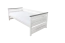 Jugendbett / Tagesbett massiv Hermann 01,  Liegefläche 90 x 200 cm, inkl. Lattenrost und beige Kissen, Weiß gebleicht / Grau, stabil