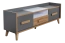 TV-Unterschrank Caranx 7, Farbe: Weiß / Eiche / Anthrazit - Abmessungen: 57 x 160 x 42 cm (H x B x T)