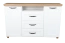 Kommode Cuenca 03, Farbe: Eiche / Weiß - Abmessungen: 99 x 155 x 39 cm (H x B x T)