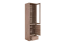 Vitrine Selun 10, Farbe: Eiche Trüffel - 197 x 50 x 43 cm (H x B x T)