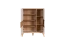 Vitrine Tuanai 03, Farbe: Eiche / Weiß Hochglanz - 121 x 95 x 40 cm (H x B x T)