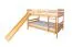 Großes Etagenbett mit Rutsche 140 x 190 cm, Buche Massivholz Natur lackiert, umbaubar in zwei Einzelbetten, "Easy Premium Line" K32/n