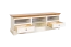 TV-Unterschrank Gyronde 10, Kiefer massiv Vollholz, Farbe: Weiß / Eiche - 53 x 167 x 53 cm (H x B x T)
