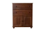 Stabile Kommode aus Kiefer massiv Vollholz Walnussfarben Junco 165, im Landhaus Stil, mit zwei Schubladen, 100 x 80 x 42 cm, modernes und einfaches Design
