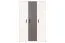 Jugendzimmer - Drehtürenschrank / Kleiderschrank Sallingsund 02, Farbe: Eiche / Weiß / Anthrazit - Abmessungen: 191 x 120 x 51 cm (H x B x T), mit 3 Türen und 5 Fächern