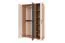 Jugendzimmer - Drehtürenschrank / Kleiderschrank Sallingsund 02, Farbe: Eiche / Weiß / Anthrazit - Abmessungen: 191 x 120 x 51 cm (H x B x T), mit 3 Türen und 5 Fächern