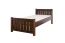 Einzelbett 107 in Walnussfarben, Buche Massivholz, inkl. Lattenrost, Liegefläche 90 x 200 cm, praktisches Gästebett, klassisches Design, gut kombinierbar