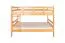 Etagenbett 120 x 200 cm für Erwachsene "Easy Premium Line" K24/n, Kopf- und Fußteil gerade, Buche Massivholz Natur lackiert, teilbar