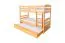 Etagenbett 90 x 200 cm für Erwachsene "Easy Premium Line" K17/n inkl. Liegeplatz und 2 Abdeckblenden, Buche Massivholz Natur lackiert, teilbar