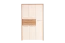 Garderoben Komplett - Set I Gataivai, 5-teilig, Farbe: Beige Hochglanz / Walnuss