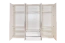 Drehtürenschrank / Kleiderschrank mit Rahmen Siumu 33, Farbe: Weiß / Weiß Hochglanz - 226 x 277 x 60 cm (H x B x T)
