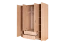 Drehtürenschrank / Kleiderschrank Plata 11, Farbe: Eiche Sonoma - 201 x 160 x 53 cm (H x B x T)
