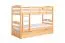 Stockbett für Erwachsene "Easy Premium Line" K18/h inkl. Liegeplatz und 2 Abdeckblenden, Kopfteil mit Löchern, Buche Vollholz massiv Natur - Liegefläche: 90 x 200 cm, teilbar