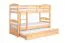Stockbett für Erwachsene "Easy Premium Line" K18/h inkl. Liegeplatz und 2 Abdeckblenden, Kopfteil mit Löchern, Buche Vollholz massiv Natur - Liegefläche: 90 x 200 cm, teilbar