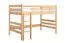 Hochbett für Erwachsene "Easy Premium Line" K23/n, Buche Vollholz massiv Natur lackiert, teilbar - Liegefläche: 120 x 200 cm