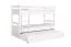 Etagenbett für Erwachsene "Easy Premium Line" K20/h inkl. Liegeplatz und 2 Abdeckblenden, Kopf- und Fußteil gerade, Buche Vollholz massiv Weiß - 90 x 200 cm (B x L), teilbar