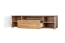 TV-Unterschrank Manase 06, Farbe: Eiche Braun / Weiß Hochglanz - 49 x 180 x 47 cm (H x B x T)