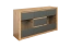 Vitrine Faleula 01, Farbe: Eiche / Grau - 79 x 140 x 43 cm (H x B x T)