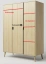 Drehtürenschrank / Kleiderschrank Kiefer massiv natur Aurornis 05 - Abmessungen: 200 x 142 x 60 cm (H x B x T)