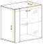 Hängevitrine mit zwei Fächer Fardalen 21, Farbe: Weiß - Abmessungen: 60 x 60 x 30 cm (H x B x T), mit Push-to-open Funktion