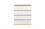 Jugendzimmer - Kommode Alard 05, Farbe: Eiche / Weiß - Abmessungen: 94 x 80 x 40 cm (H x B x T)