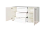 Kommode Siumu 13, Farbe: Weiß / Weiß Hochglanz - 85 x 153 x 45 cm (H x B x T)