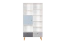 Jugendzimmer - Regal Syrina 15, Farbe: Weiß / Grau / Blau - Abmessungen: 202 x 105 x 45 cm (H x B x T)