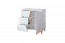 Kommode Amanto 7, Farbe: Weiß / Esche - Abmessungen: 91 x 90 x 40 cm (H x B x T)