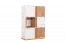 Kommode Lefua 05, Farbe: Weiß / Nussfarben - Abmessungen: 123 x 80 x 39 cm (H x B x T)